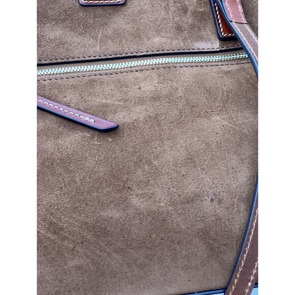 Dooney & Bourke Suede Shopper Amber bag Shoulder Bag caramel A384646 - Picture 5 of 7